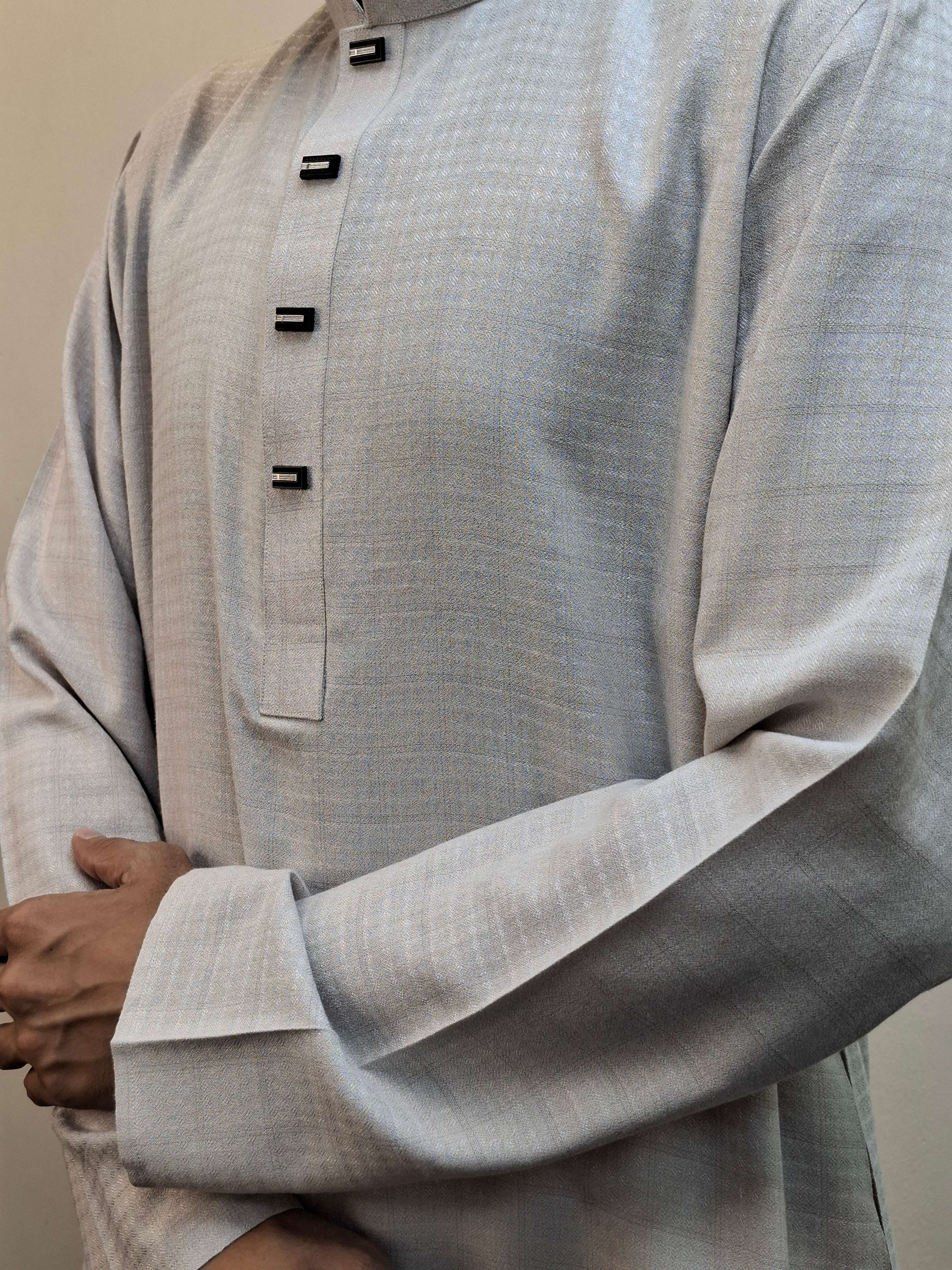 Men's Elegance Indian Fabric Off White Panjabi