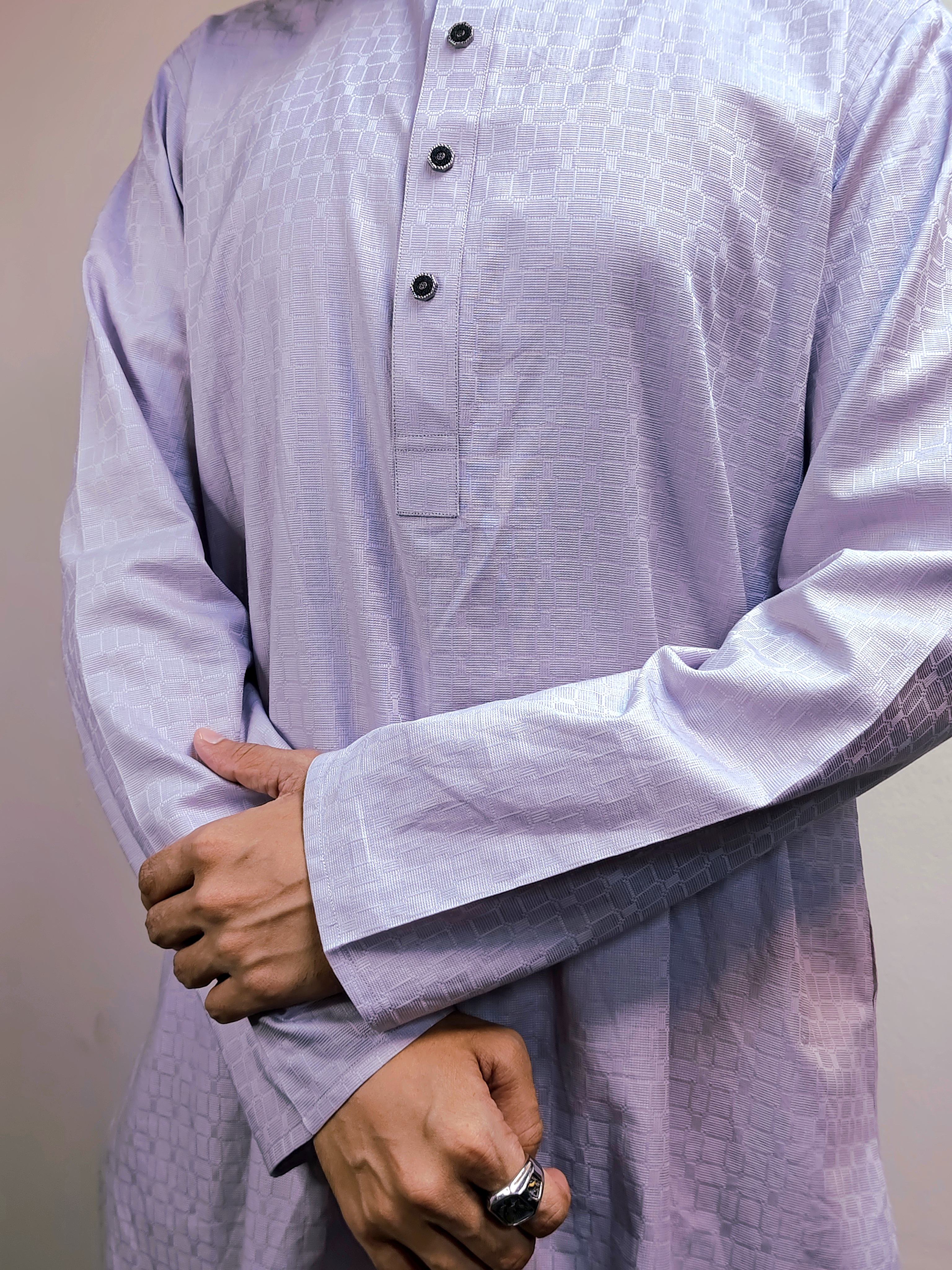 Men's Elegance Indian Fabric Purple Panjabi