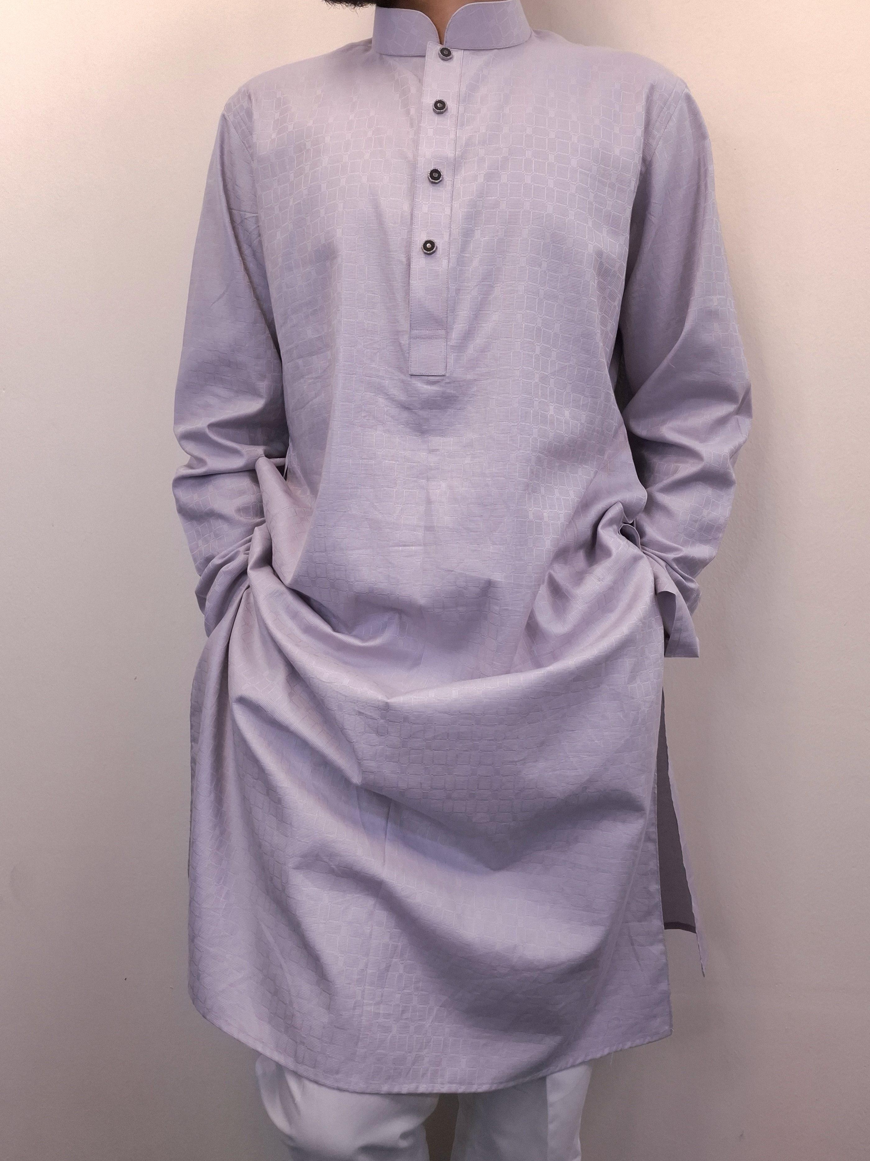 Men's Elegance Indian Fabric Purple Panjabi