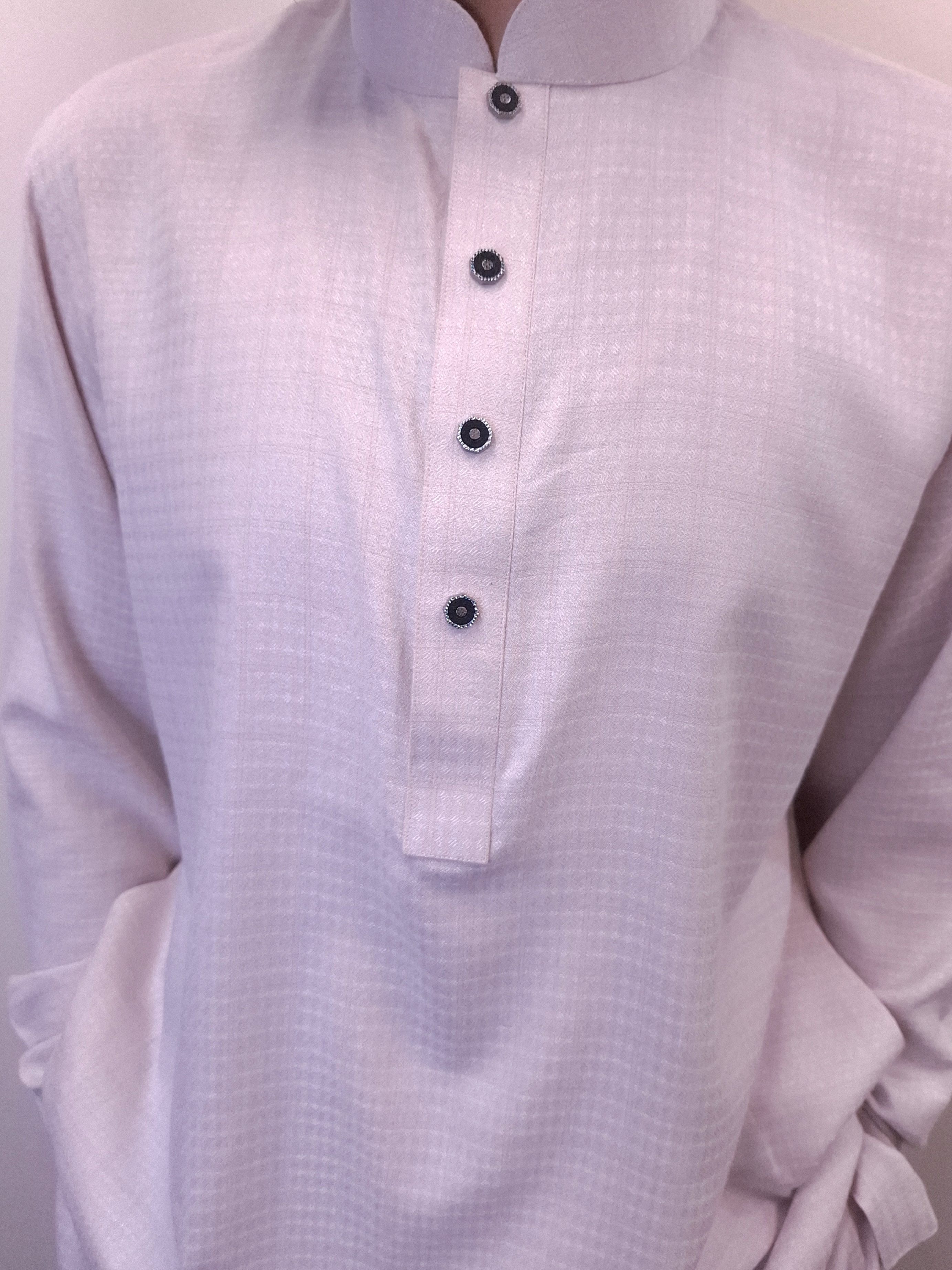 Men's Elegance Indian Fabric Soft Rose Pink Panjabi